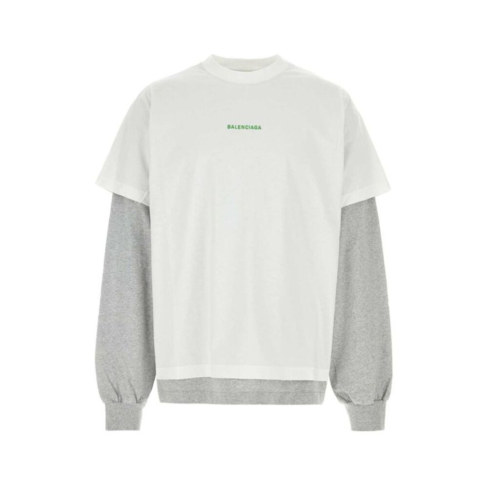 Balenciaga Men Two-Tone Cotton Oversize T-Shirt